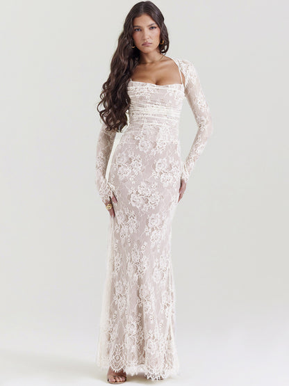 Maria Lace Print Maxi Dress
