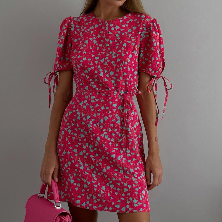 Patricia Floral Print Puff Sleeve Sexy Mini Dress