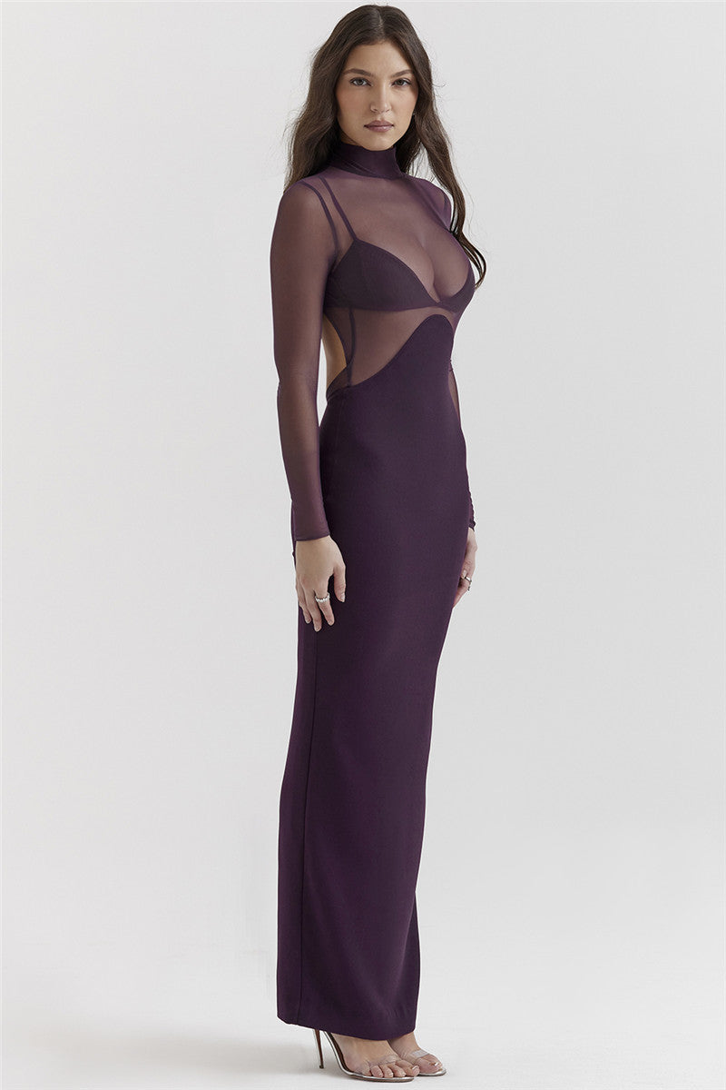 Jane Purple Backless Sexy Maxi Dress