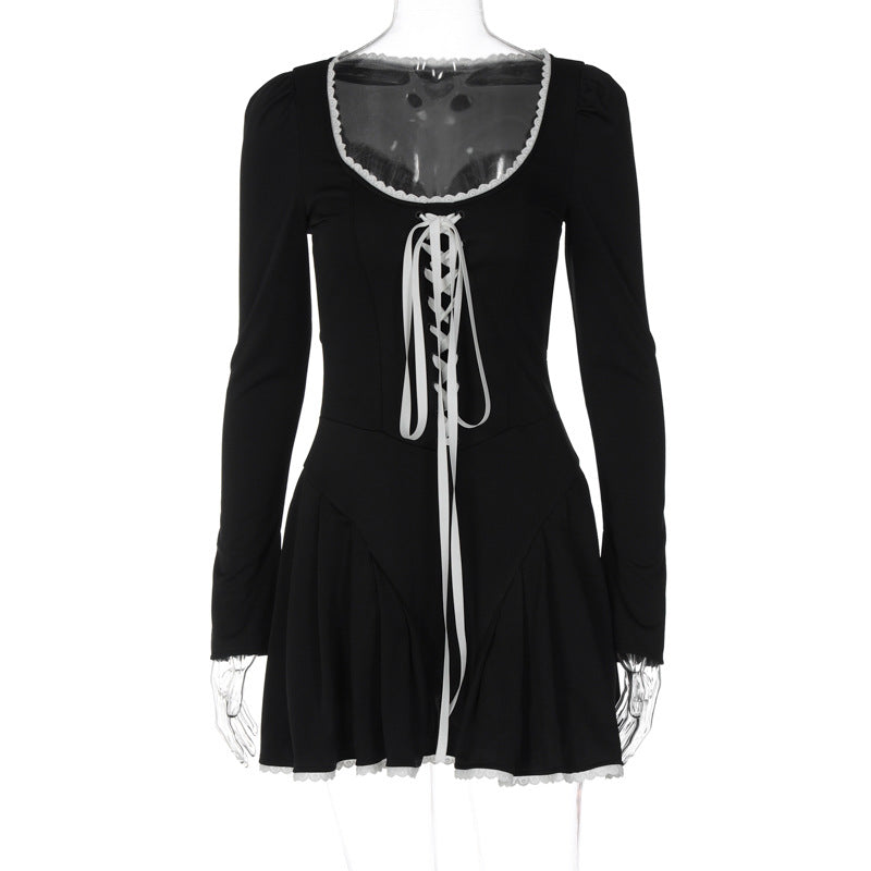 Patricia Lace Bandage Puff Sleeve Mini Dress