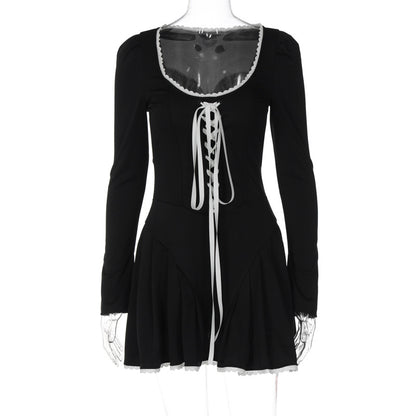 Patricia Lace Bandage Puff Sleeve Mini Dress