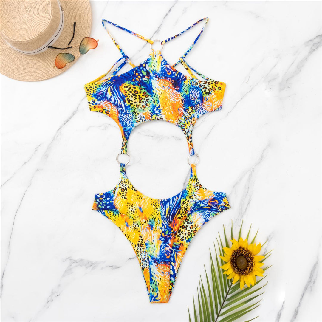 Nikki Printed Tummy Cut Out One Piece Swimsuit