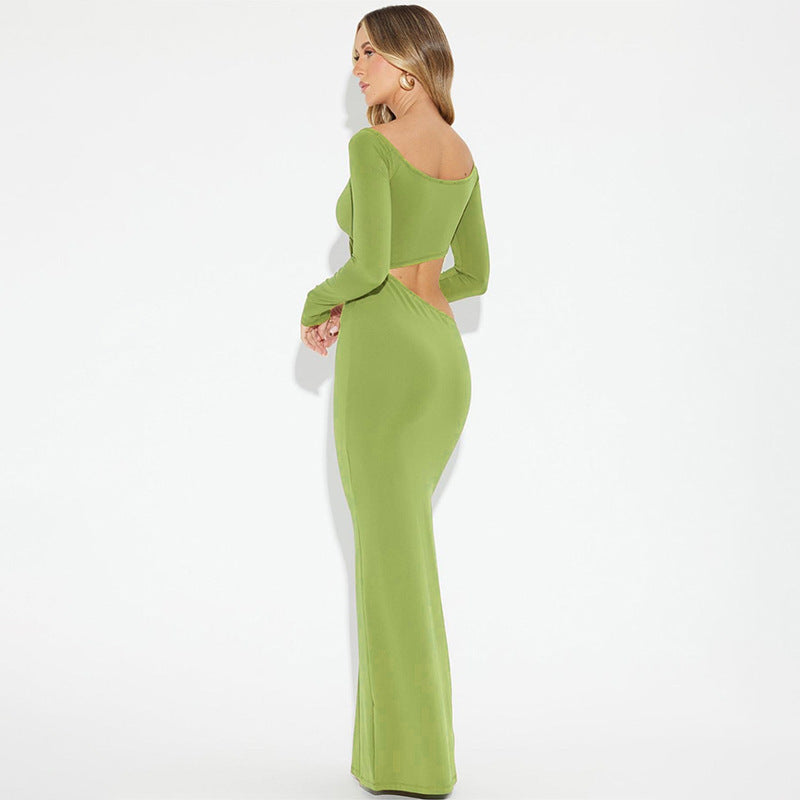 Teresa Hollow Out Long Sleeve Sexy Maxi Dress