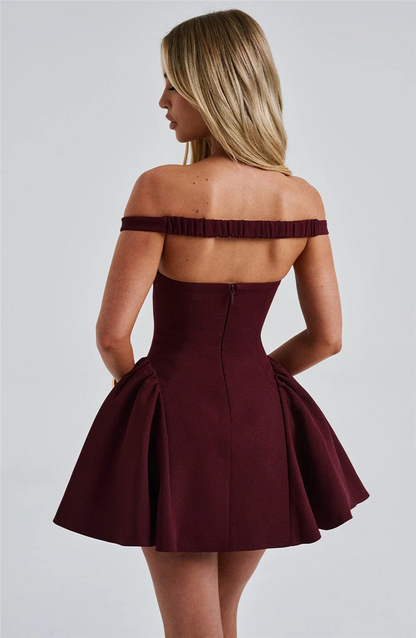 Janice Off-shoulder Backless Sexy Mini Dress