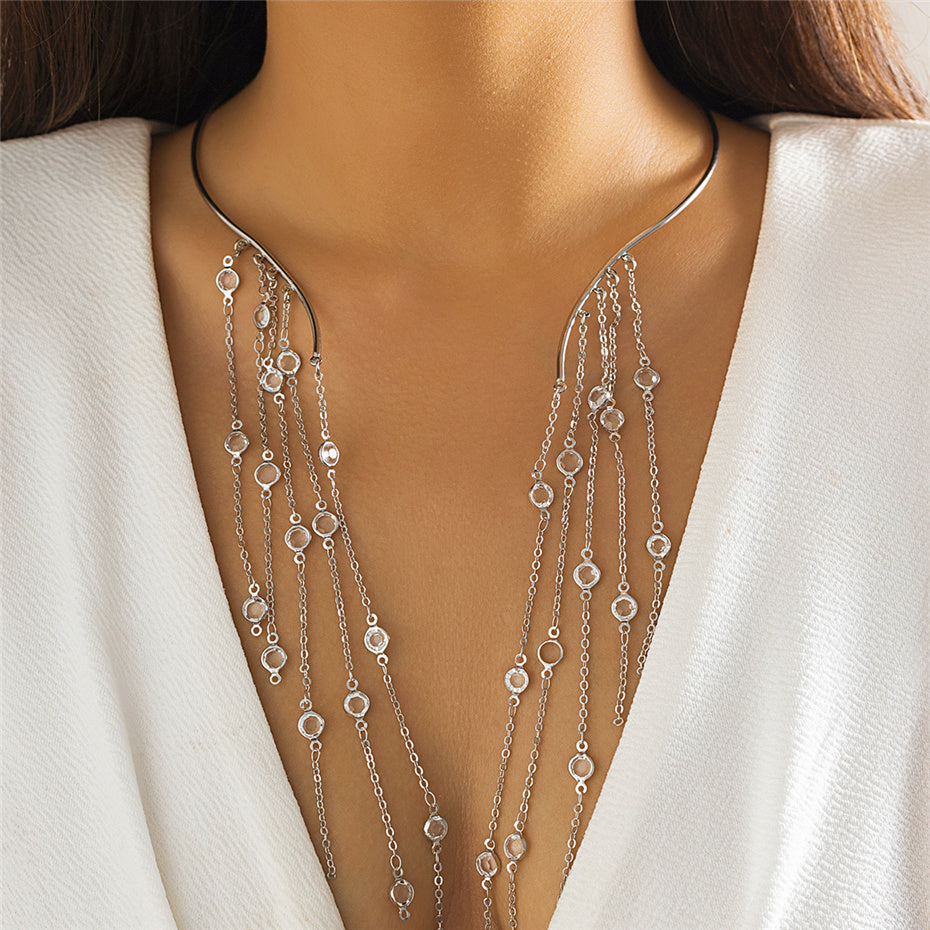 Abby Long Tassel Pendant Necklace