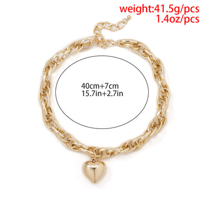 Tanya Punk Big Heart Pendant Necklace
