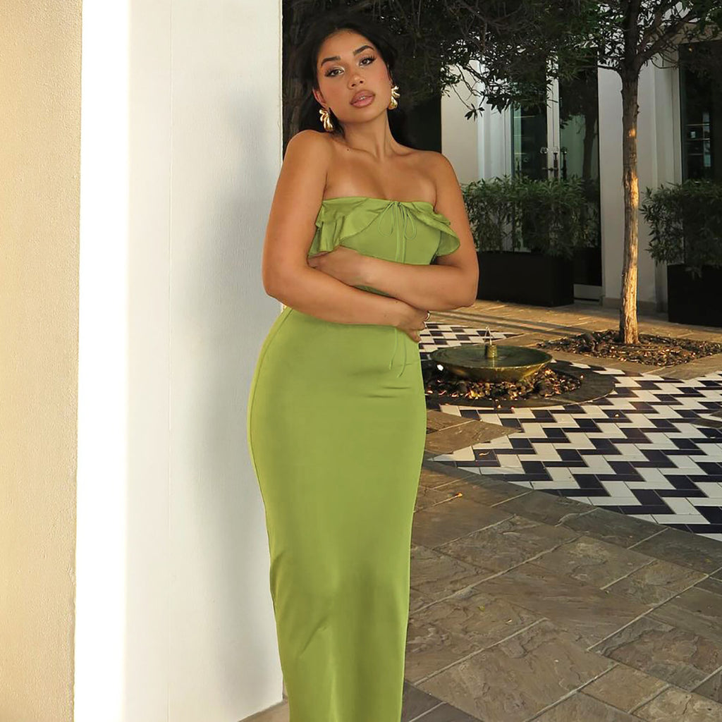 Miranda Off Shoulder Ruffle Maxi Dress