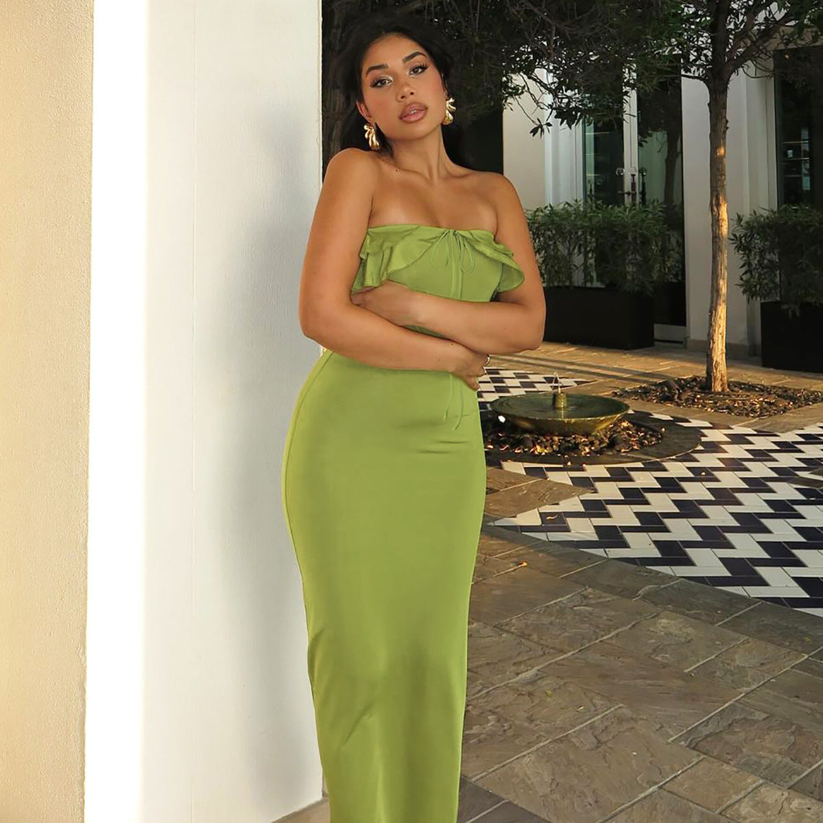 Miranda Off Shoulder Ruffle Maxi Dress