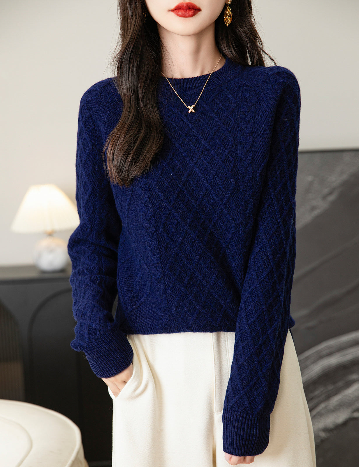 Lauren Woman Crew Neck Soft Long Sleeve Sweater