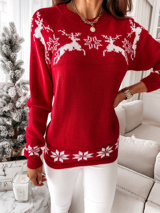 Priscilla Knitted O-neck Loose Women Sweater