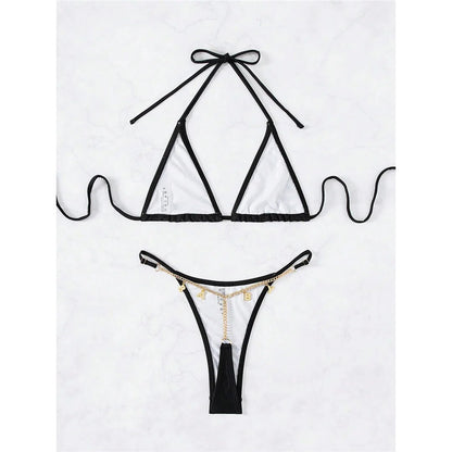 Wendy Halter Metal Chain Mini Thong Bikini