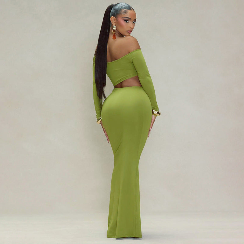 Teresa Hollow Out Long Sleeve Sexy Maxi Dress