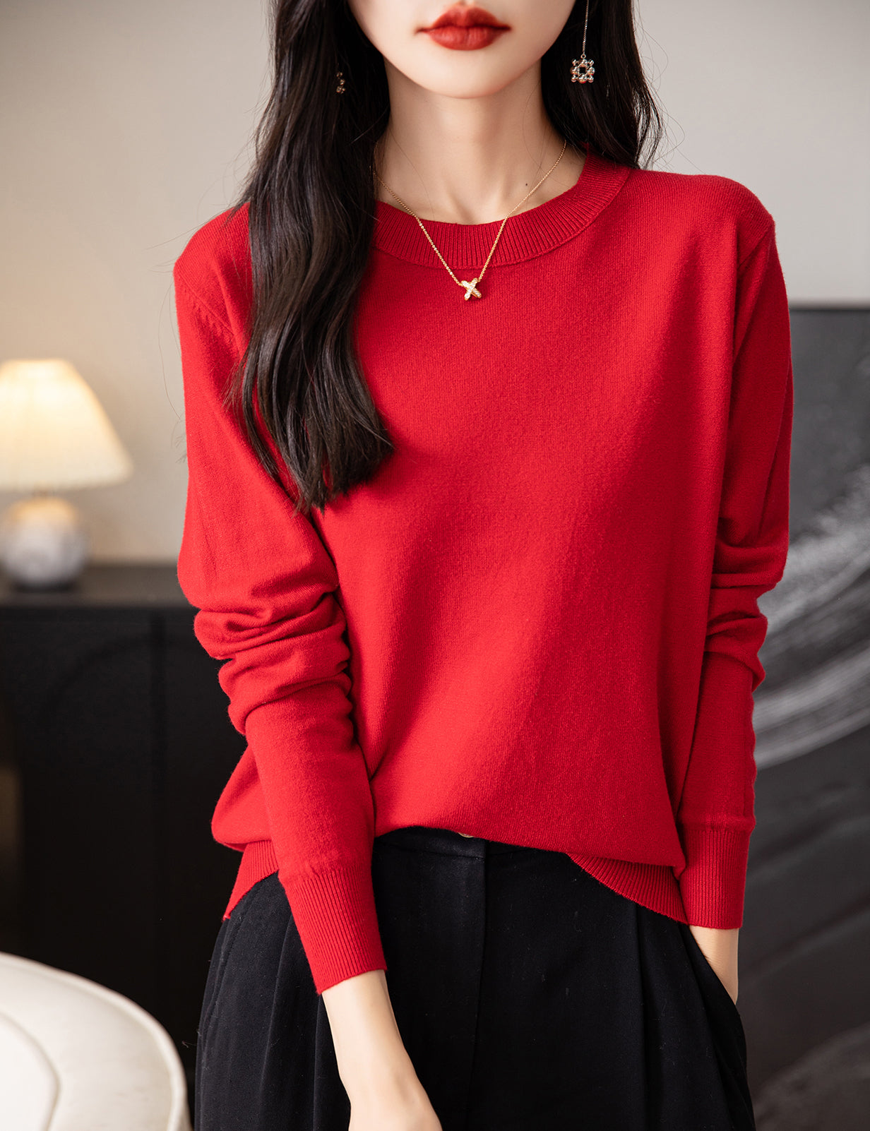 Ruth O Neck Woman Sweater