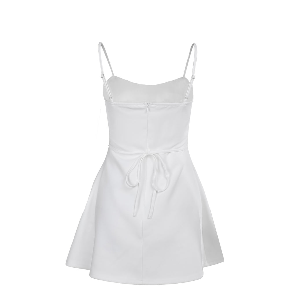 Irene Backless Suspender Mini Dress