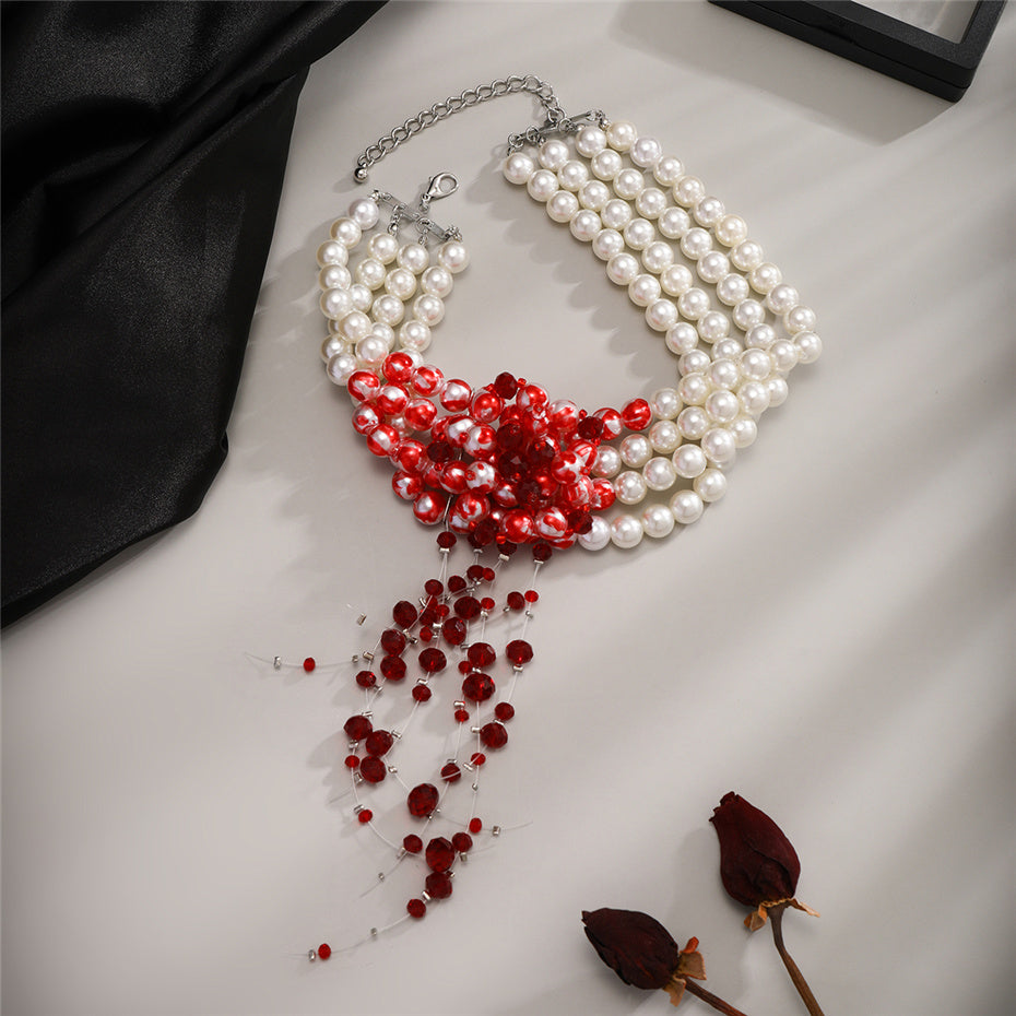Louisa Vintage Red Blood Necklace