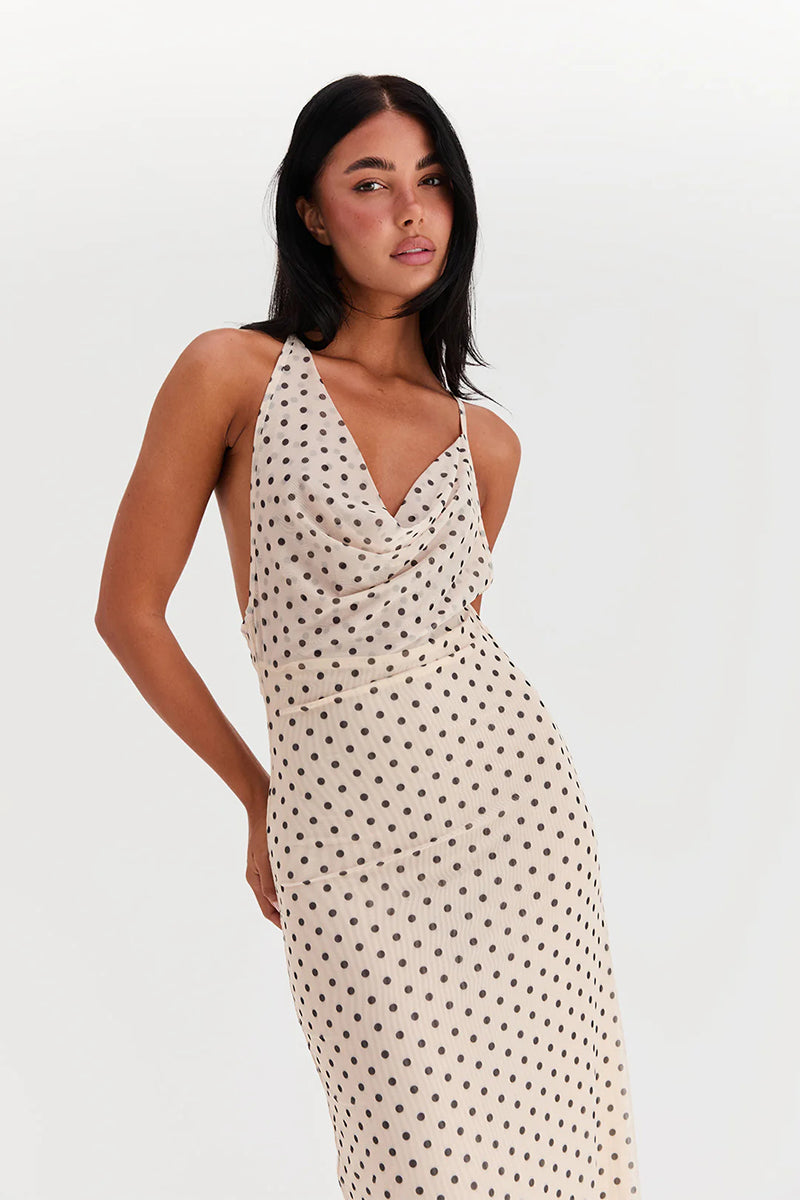 Yvonne Spaghetti Strap Polka Dot Dress