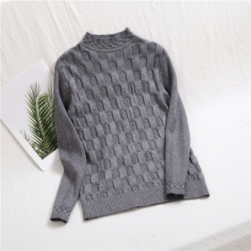 Sarah Elastic Pattern Knitted Women Pullover