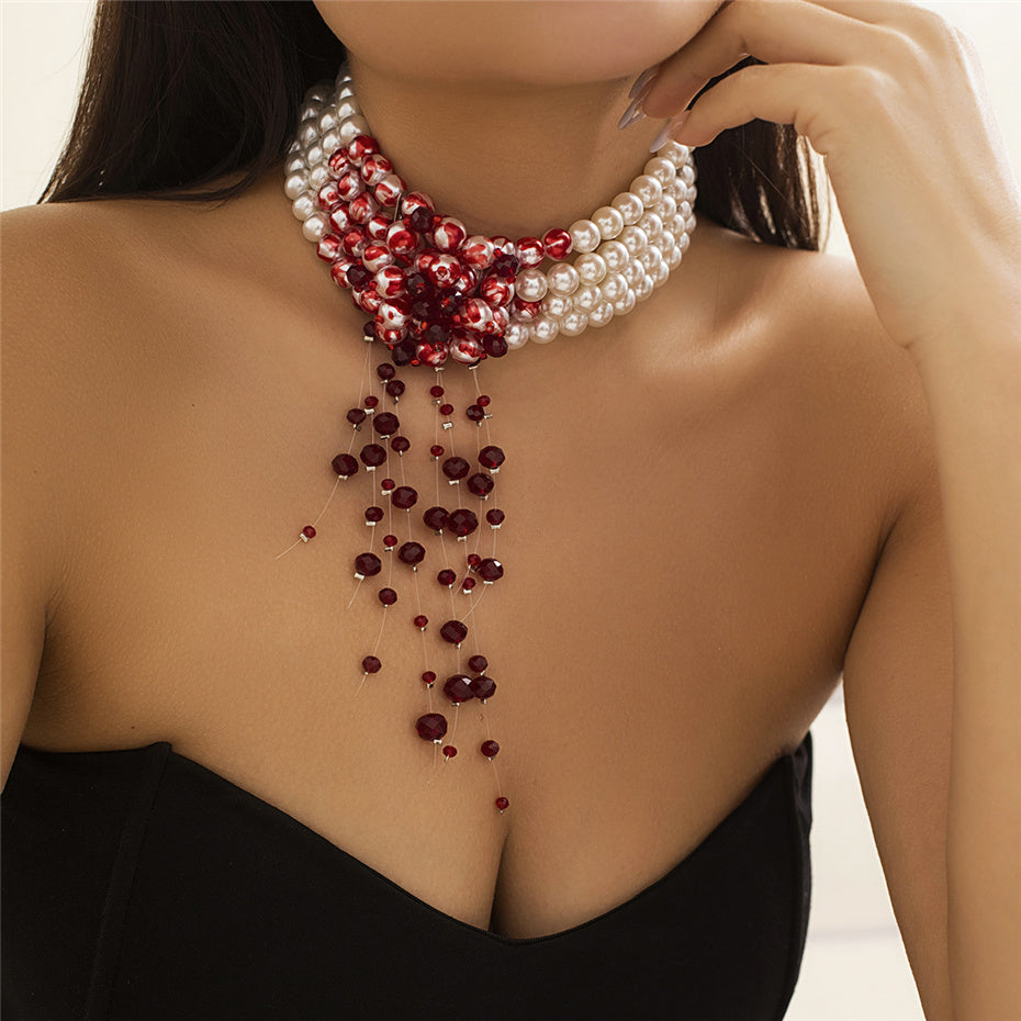 Louisa Vintage Red Blood Necklace