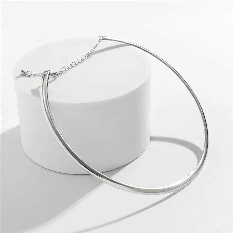 Whitney Vintage Iron Metal Torques Choker Necklace