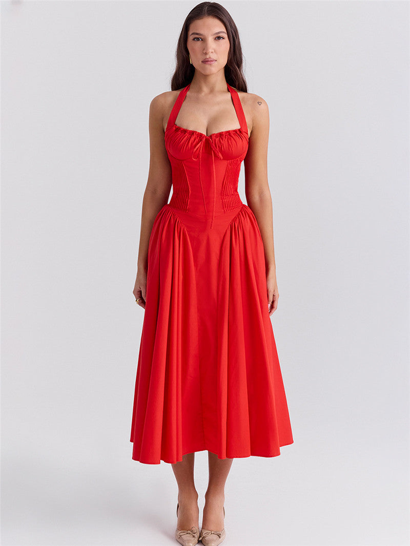 Tina Floral Print A-line Sexy Midi Dress