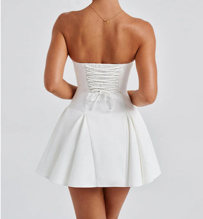 Mary Bow Strapless Backless Sexy Mini Dress