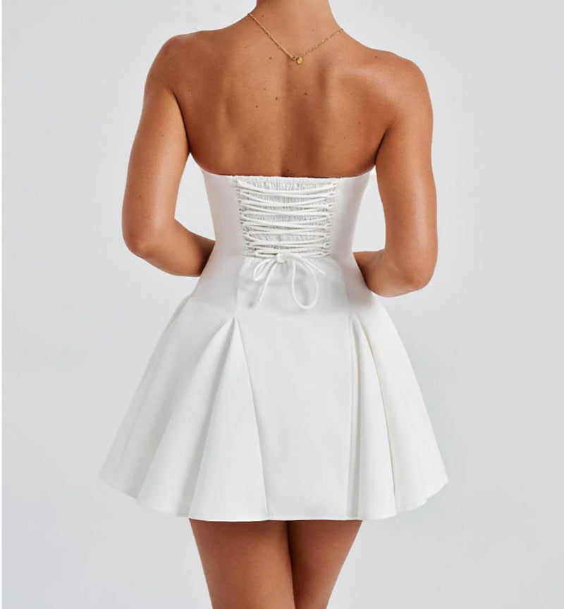 Mary Bow Strapless Backless Sexy Mini Dress