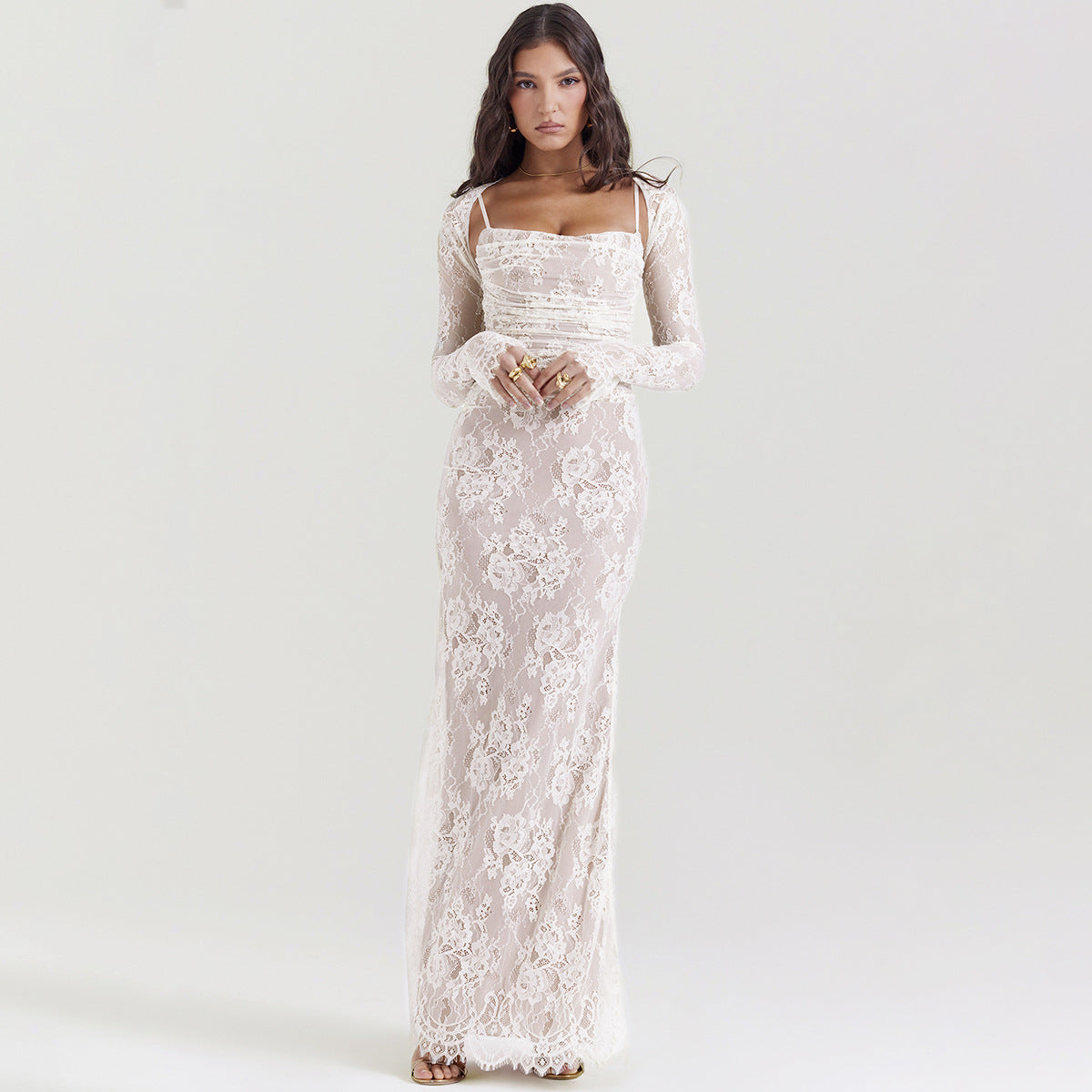 Maria Lace Print Maxi Dress