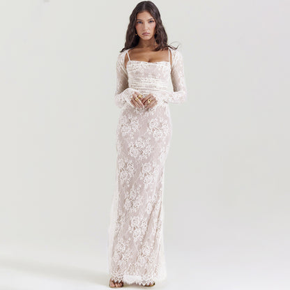 Maria Lace Print Maxi Dress