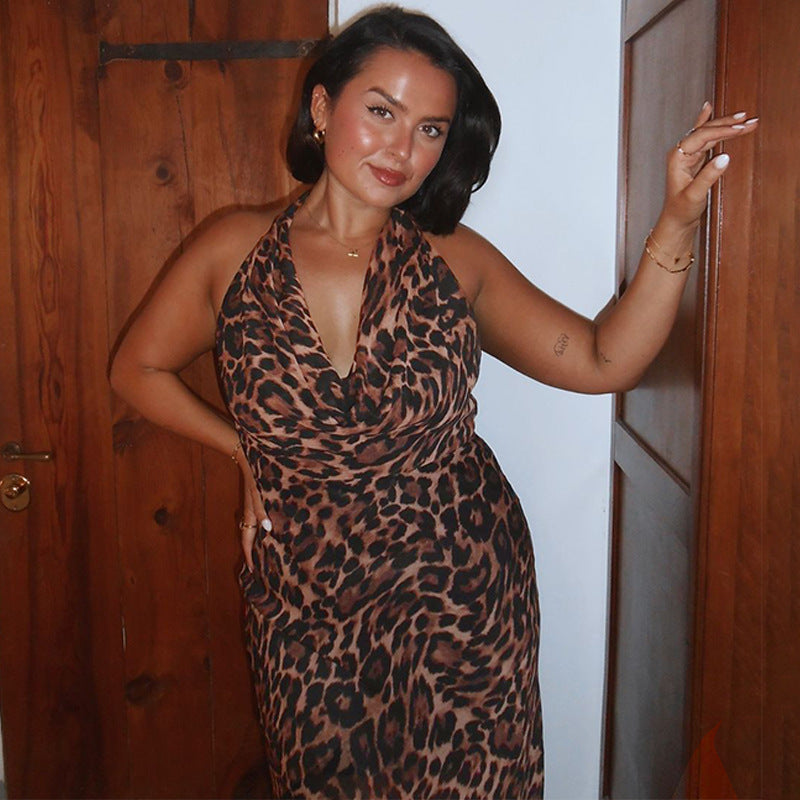Vanessa Leopard Print Sexy Maxi Dress