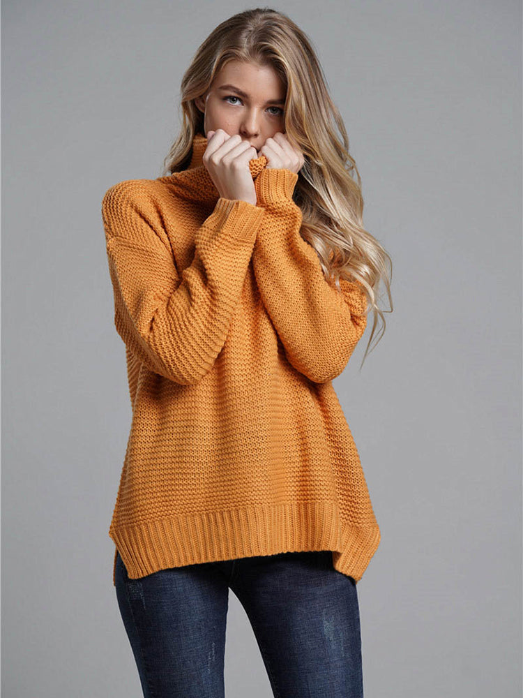 Сlara Solid Women's Turtleneck Sweater
