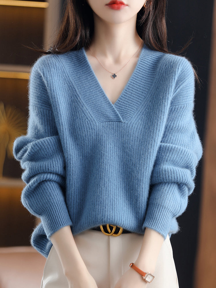 Jennifer Solid Loose Knit Sweater
