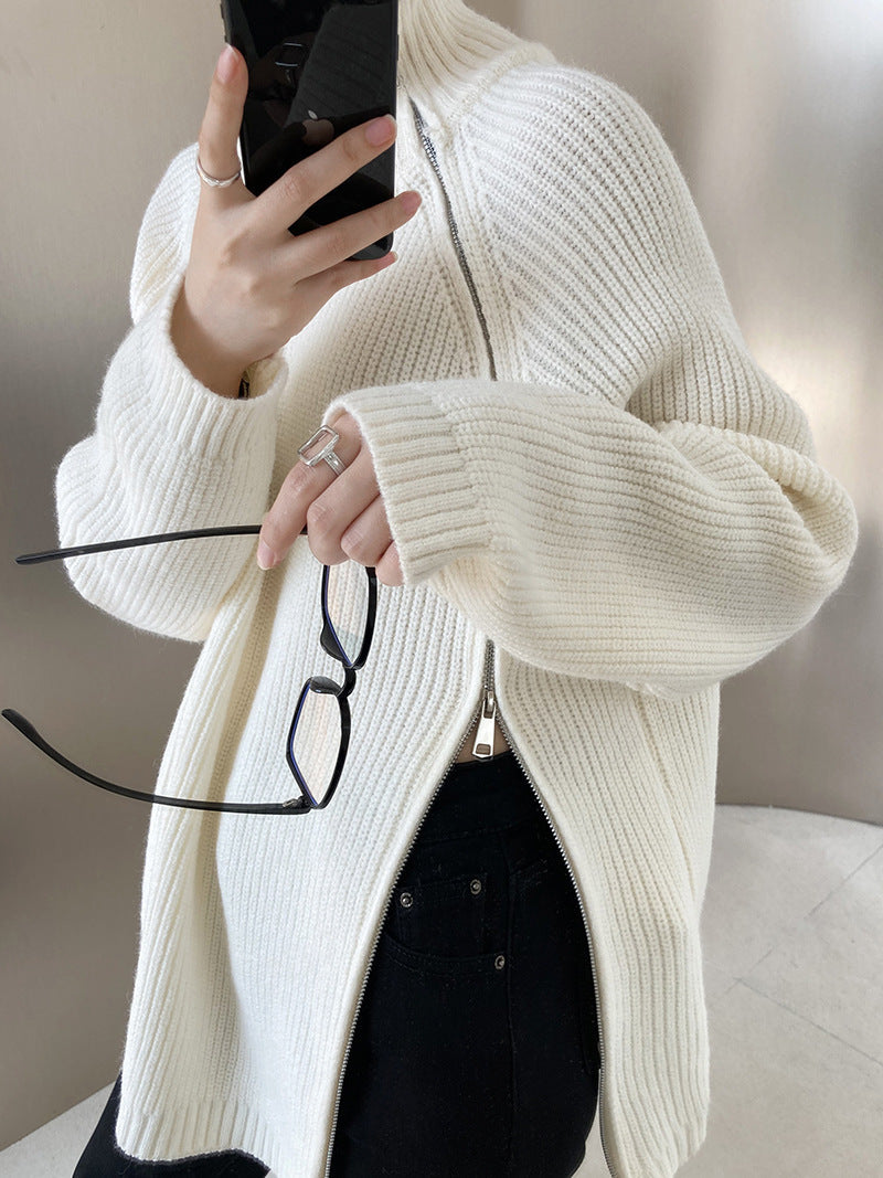 Charlotte  Zipper Knitted Woman Sweater