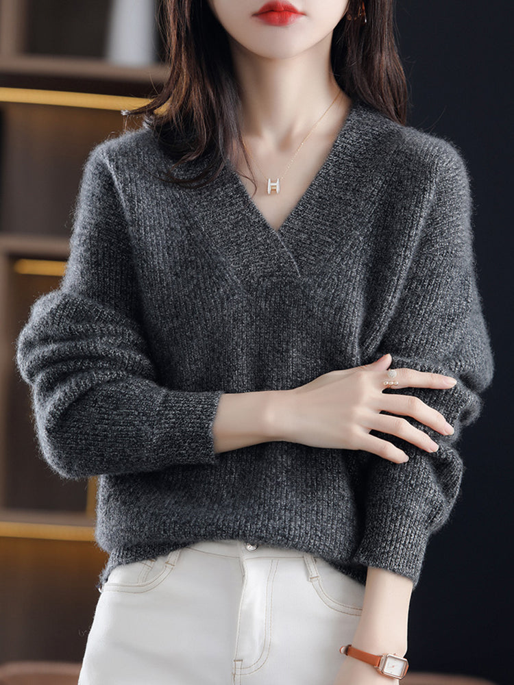 Jennifer Solid Loose Knit Sweater