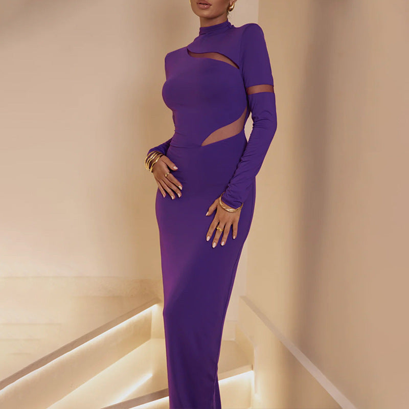 Patsy Turtleneck Long Sleeve Sexy Maxi Dress