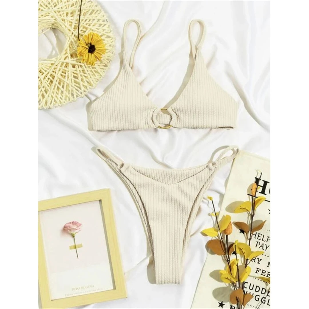 Diane High Cut Metal Ring Bikini