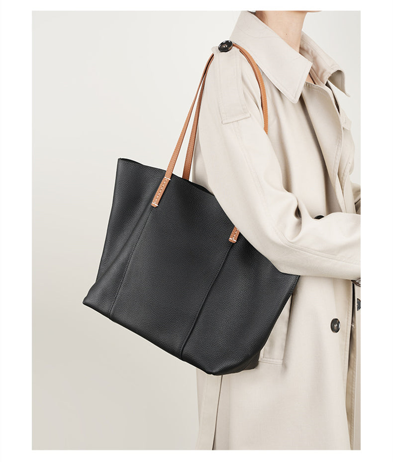 Grace Woman Leather Large Shopper Tote Bag