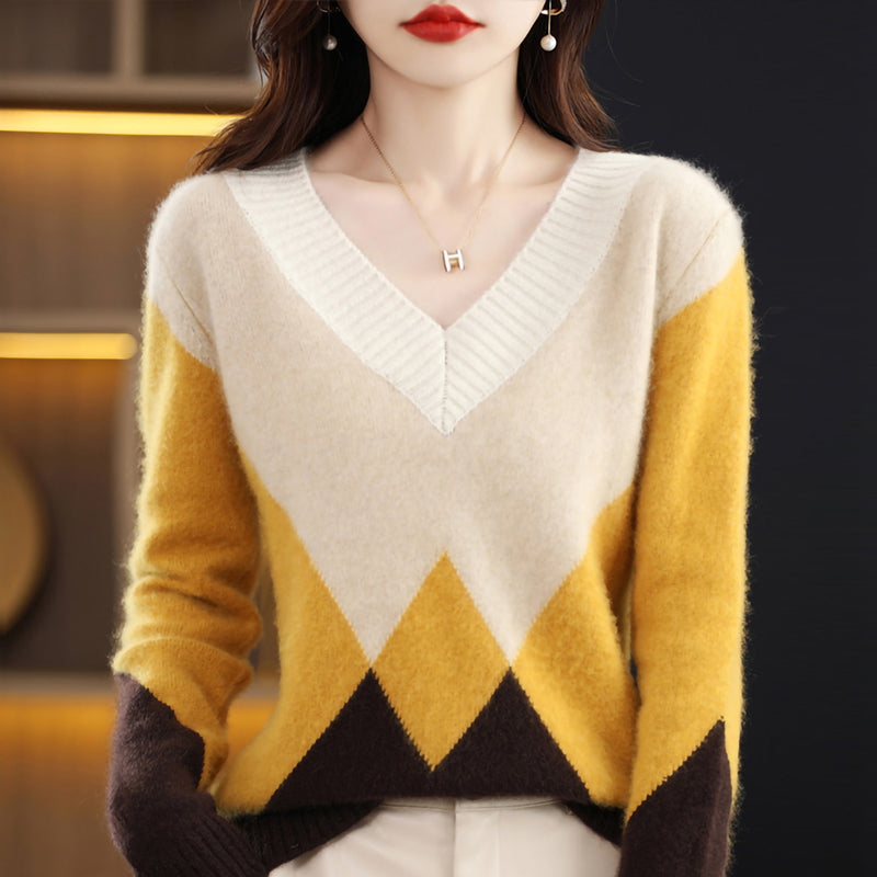 Nicole Woman V-neck Knit Sweater