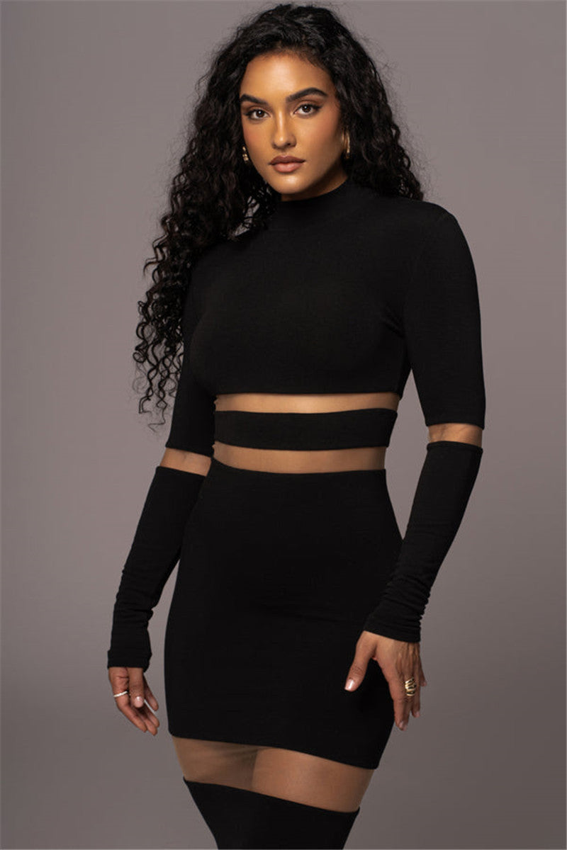 Phyllis Patchwork Bodycon Sexy Midi Dress