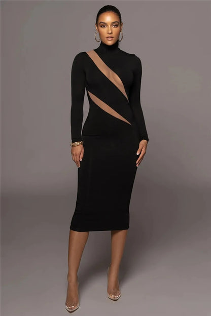 Alanna Long Sleeve Bodycon Sexy Maxi Dress