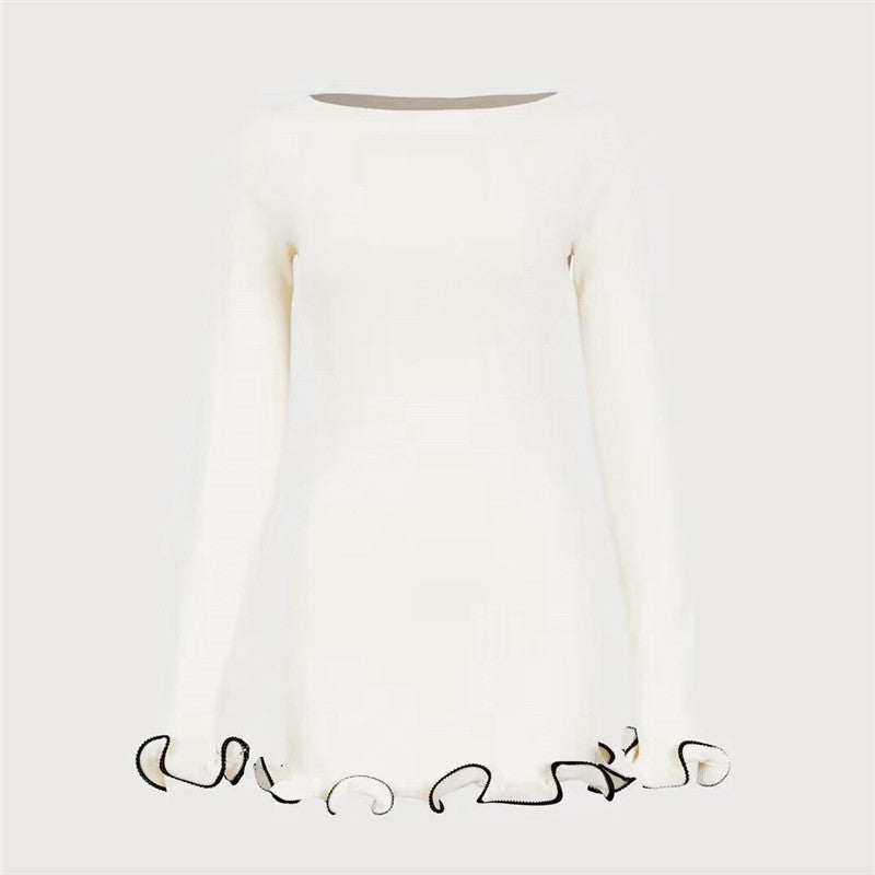 Helen Woman Long Sleeve Knit Mini Dress