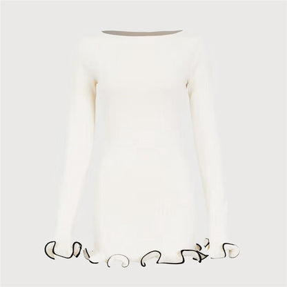 Helen Woman Long Sleeve Knit Mini Dress