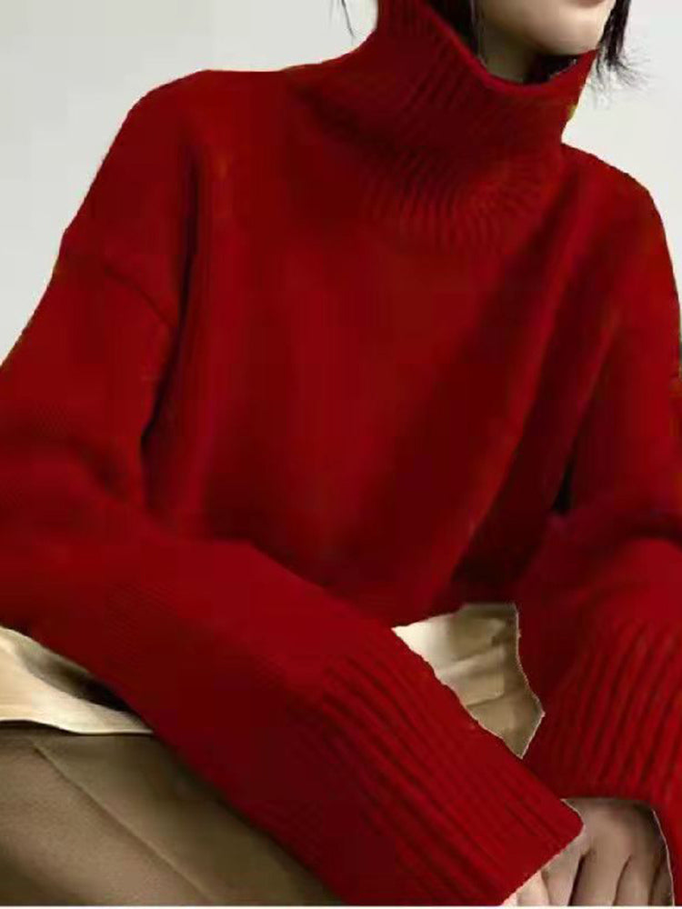 Megan Turtleneck Solid Loose Woman Sweater