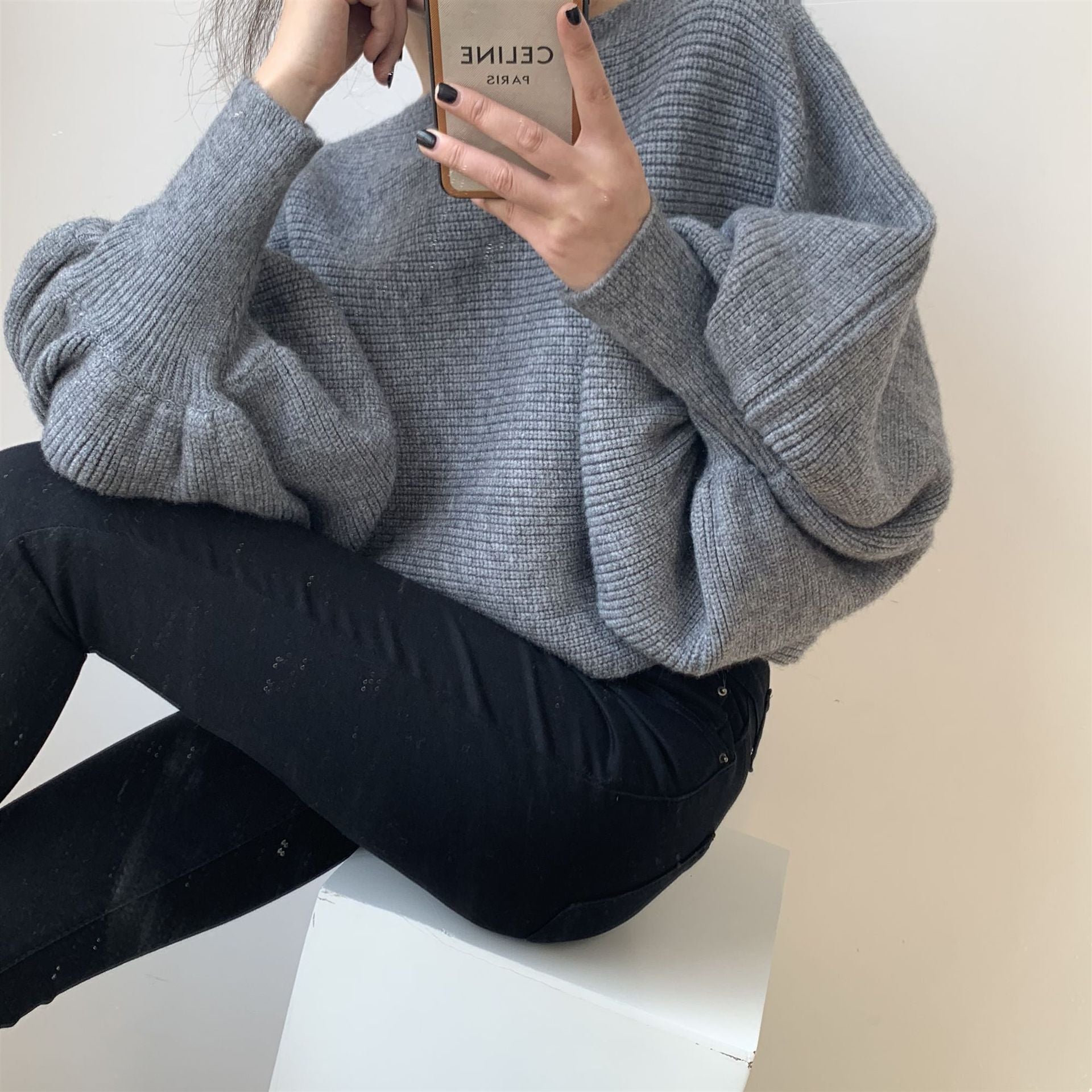 Alice Casual Knitted Solid Woman Sweater