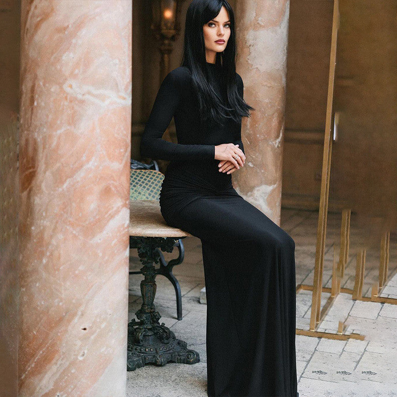 Sheila Turtleneck Long Sleeve Sexy Maxi Dress