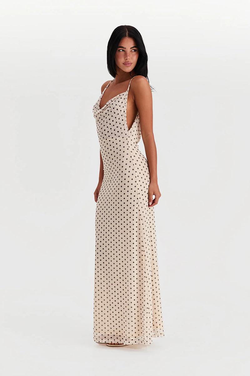 Yvonne Spaghetti Strap Polka Dot Dress