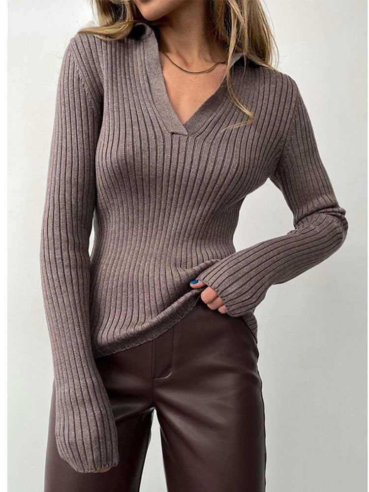Jamie Polo Collar Slim Women Sweater