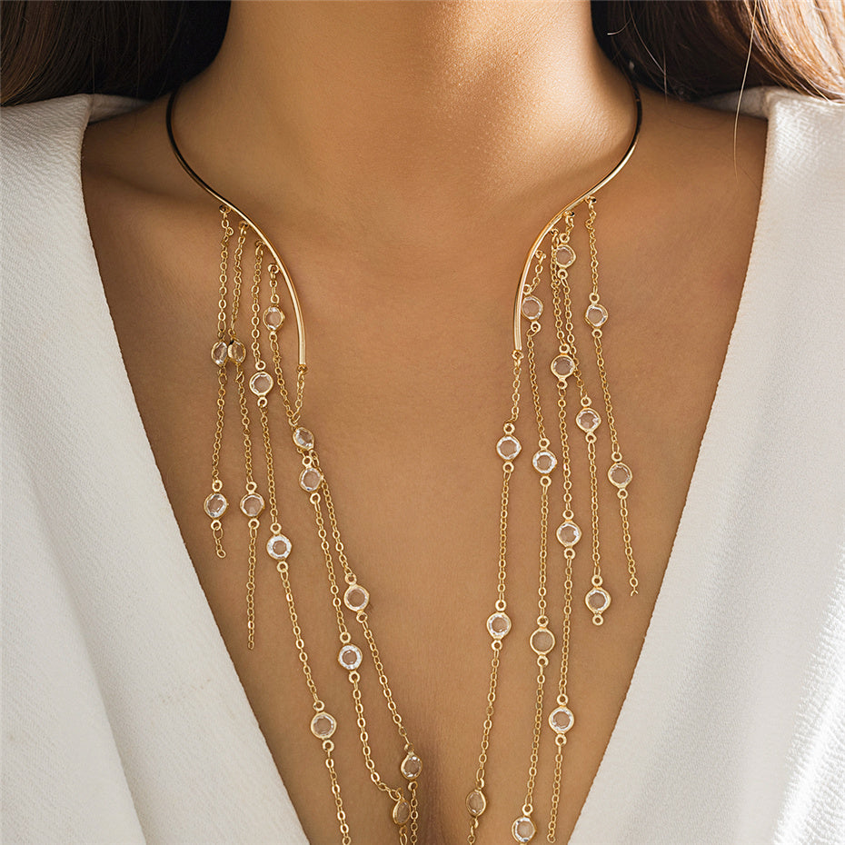 Abby Long Tassel Pendant Necklace