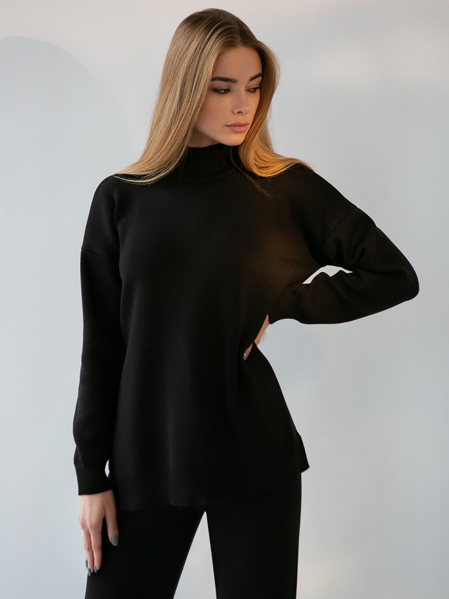 Jasmine Half Turtleneck Sweater & Wide Leg Pants