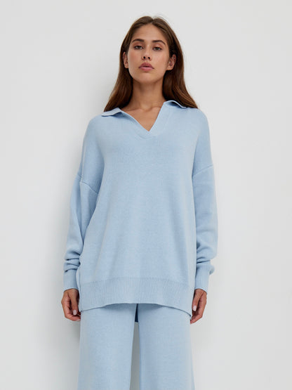 Kate Polo Neck Sweater & Wide Leg Pants Knitted Outfit