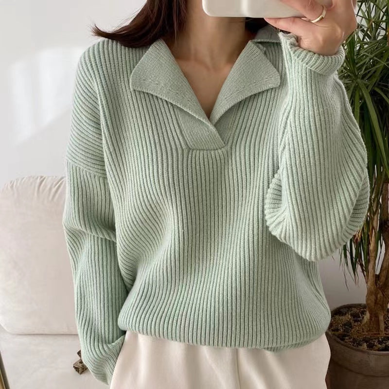 Pamela Basic Warm Vintage Knitted Sweater